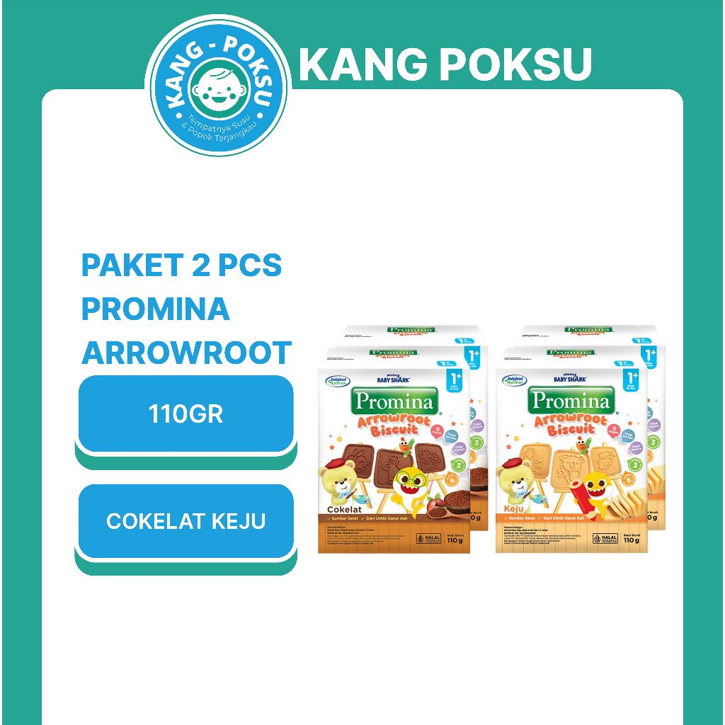 PROMINA BISKUIT ARROWROOT 2 PCS KEJU COKLAT 110 GR 12+ BISKUIT BAYI ARROWROOT PRLA