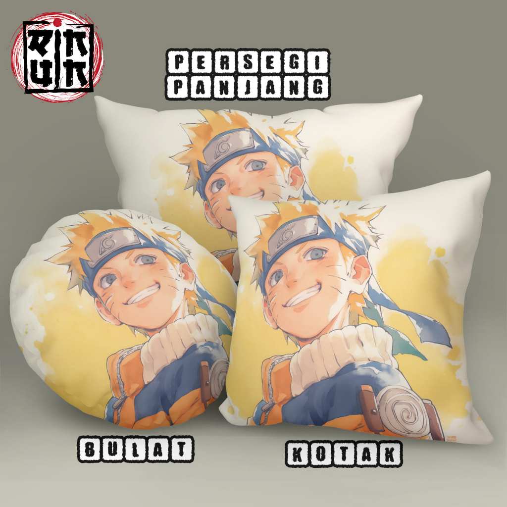 Bantal Sofa Bulat / Kotak / Persegi Panjang Naruto Uzumaki Karakter Anime