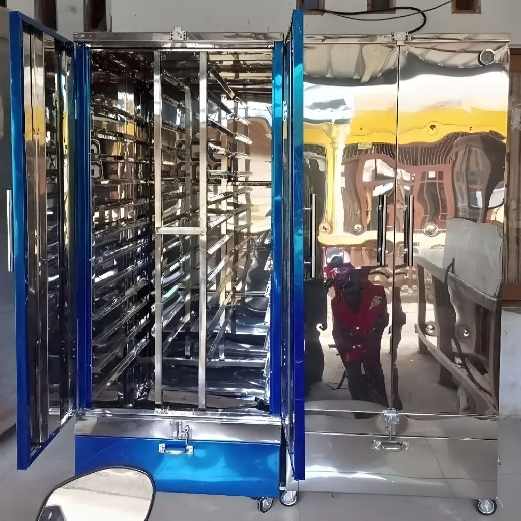 Mesin Pengering Food Tray Foodtray Stainless 210 tray Oven Pengering Ompreng Omprengan MBG Kotak Mak