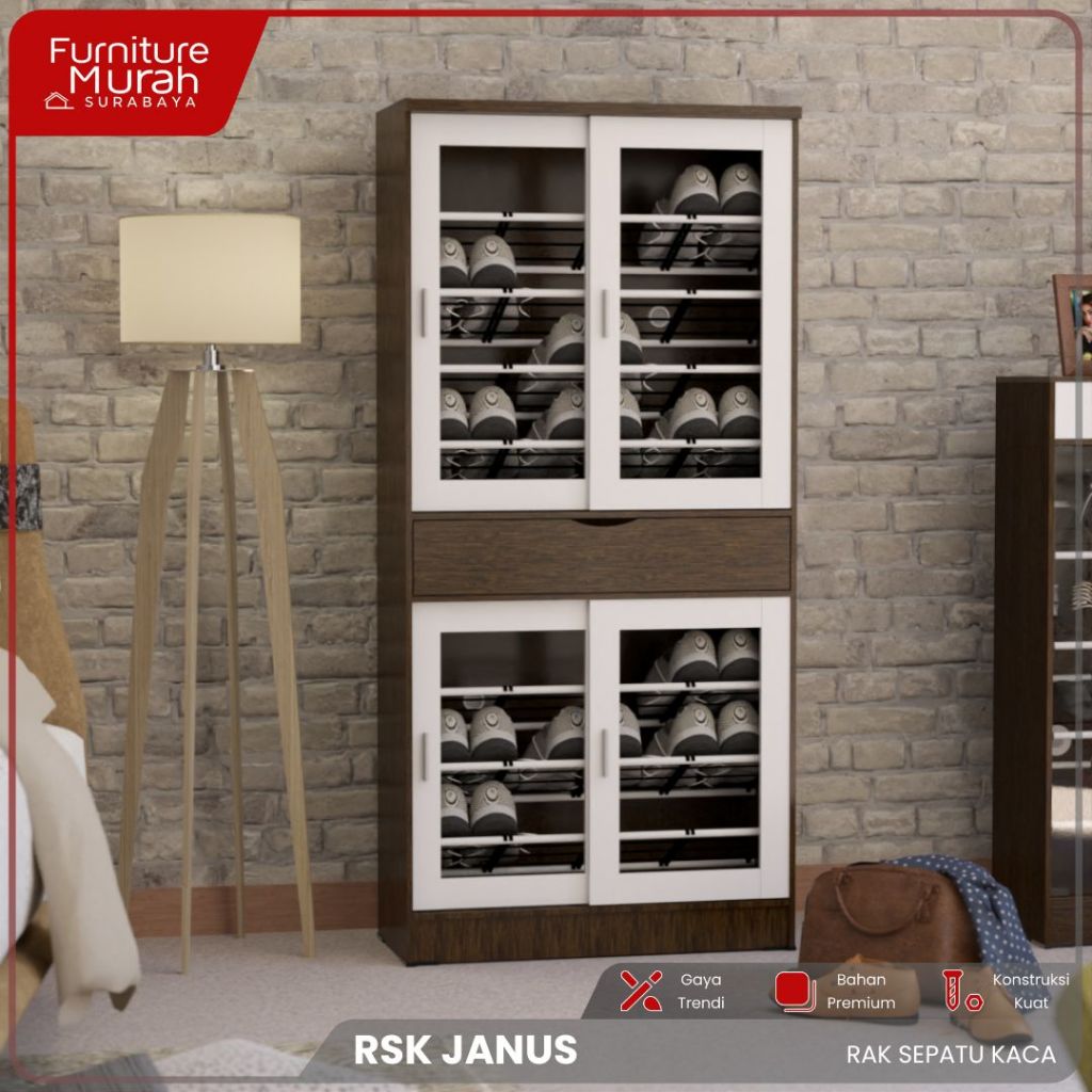 FURNITURE MURAH SBY - Rak Sepatu Series Janus Rak Sepatu Kaca Terbaru RAK SERBAGUNA
