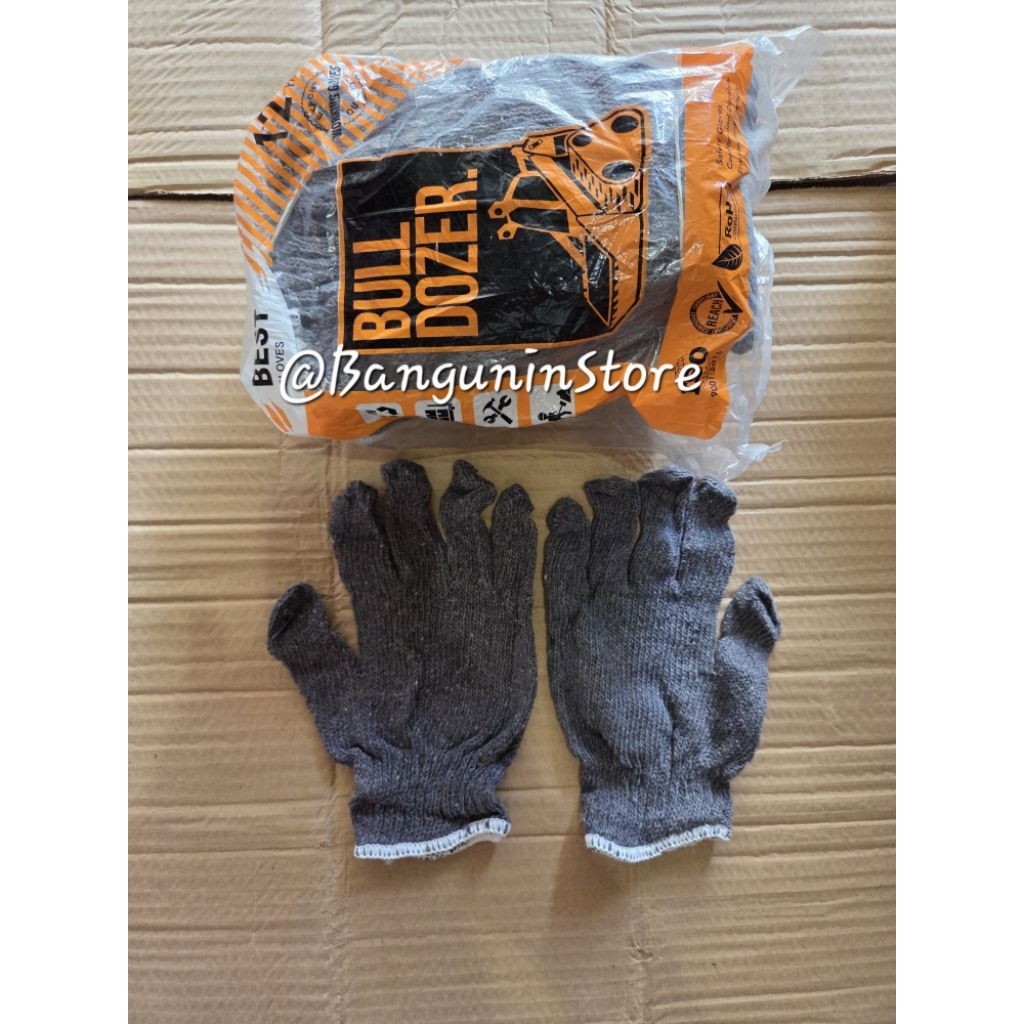 Per-Pasang Sarung Tangan Kain Abu / BullDozer Sarung Tangan Tukang Sarung Tangan Kain Polos Sarung T