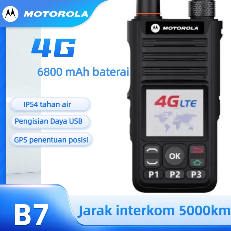 HT MOTOROLA B7 Walkie Talkie Motorola Global 4G Portabel radio Baterai 6800mAh 5000KM walki talkie j