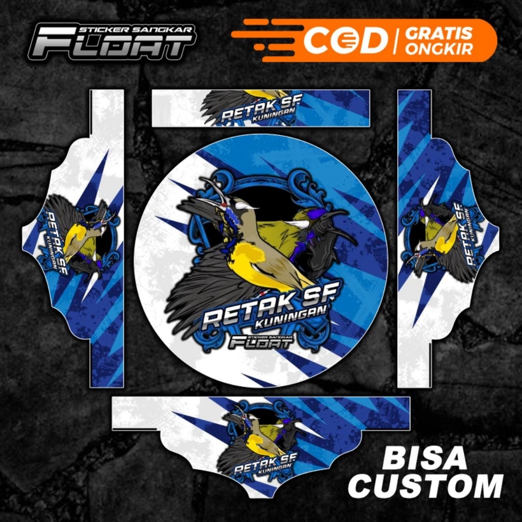 BISA CUSTOM STIKER TEBOK LOVEBIRD PVC DECAL