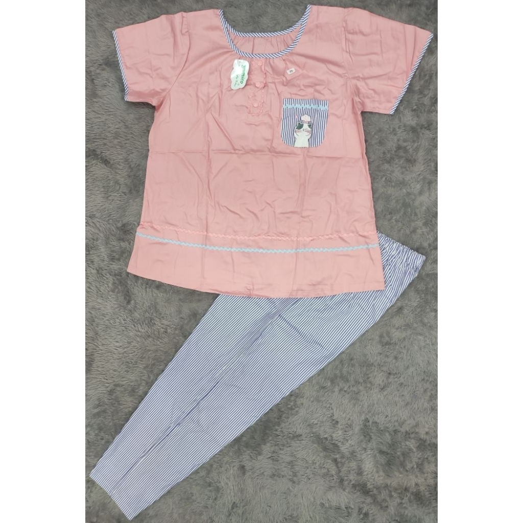 Baju tidur merek Yumico katun lengan pendek celana panjang bahan premium