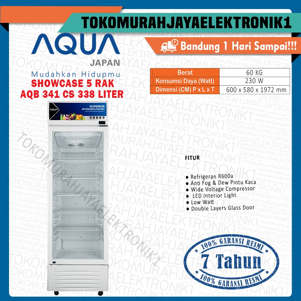 Showcase AQUA AQB-341CS Display Cooler - 328 L Showcase Low watt Garansi Resmi