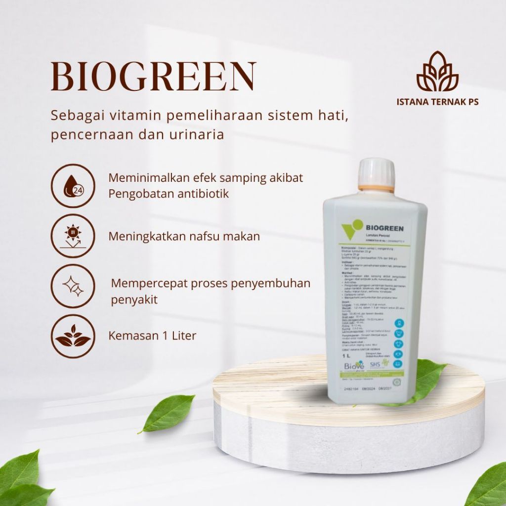 Biogreen SHS 1 Liter Suplemen Hewan Unggas Ayam Babi 1L Bio Green