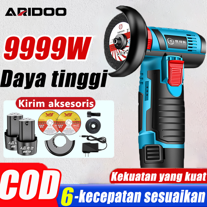 COD Angle Grinder mini 9999W 16.8V Gerinda Poles Baterai litium Alat Listrik Alat Pemotong Mini Angl