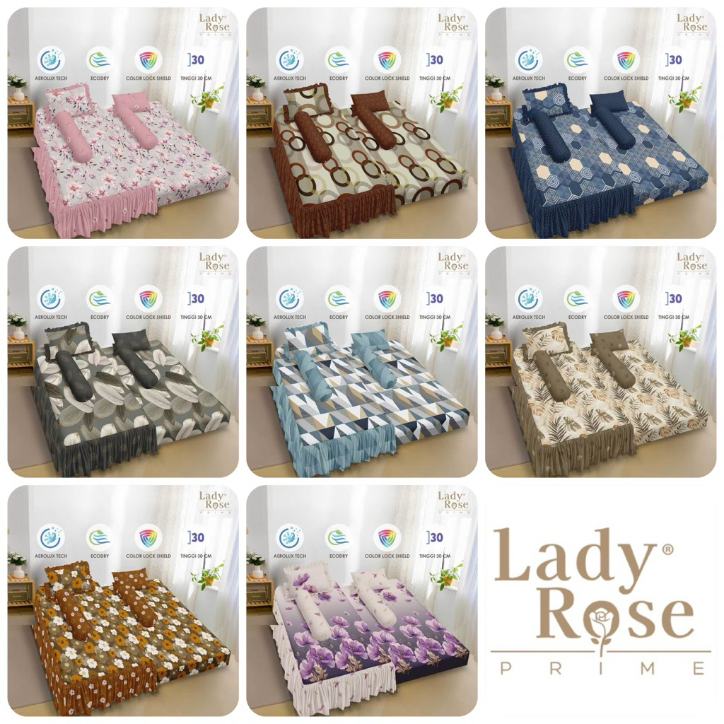 Sprei Lady Rose Prime 2in1 120x200 Tinggi 30 cm / Sprei Lady Rose 2in1 motif Terbaru - Sprei Lady Ro