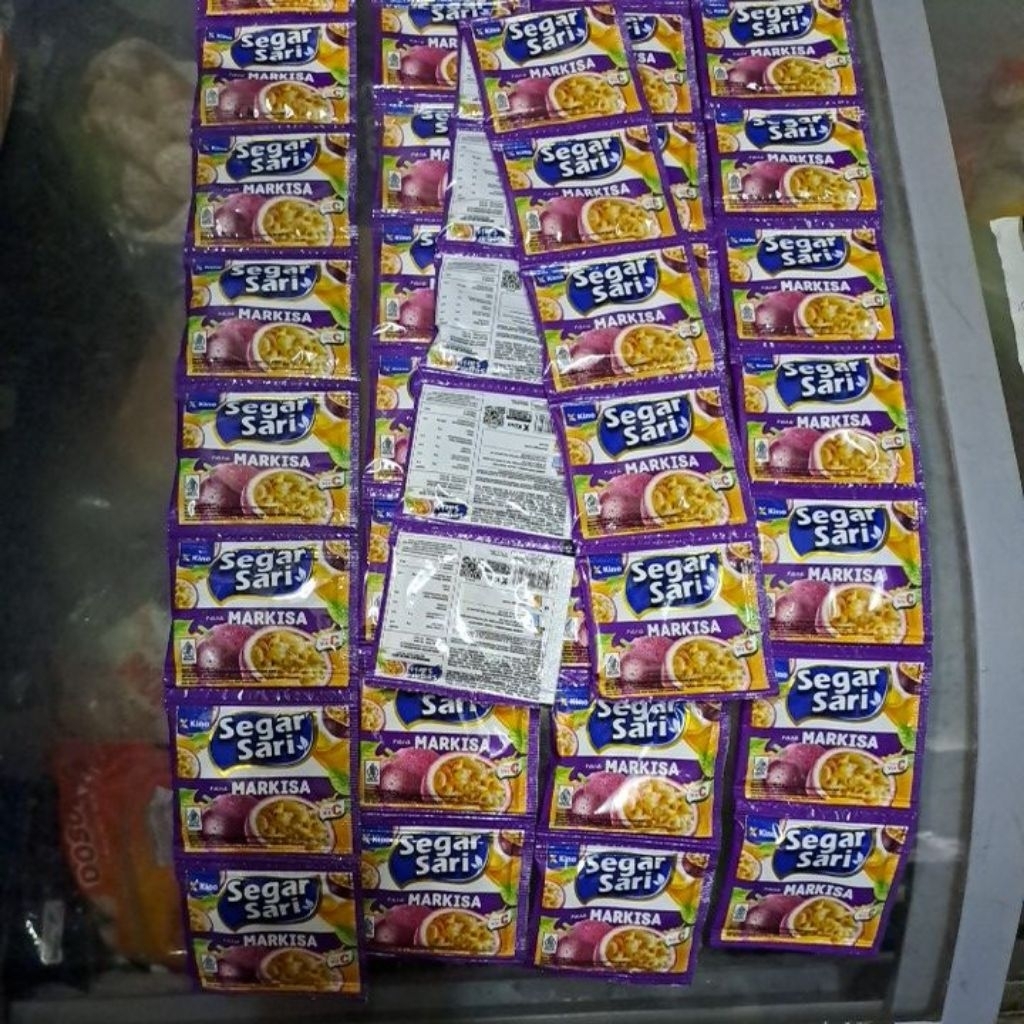 Serbuk minuman segar sari rasa Markisa 1renceng isi10/es rasa rasa