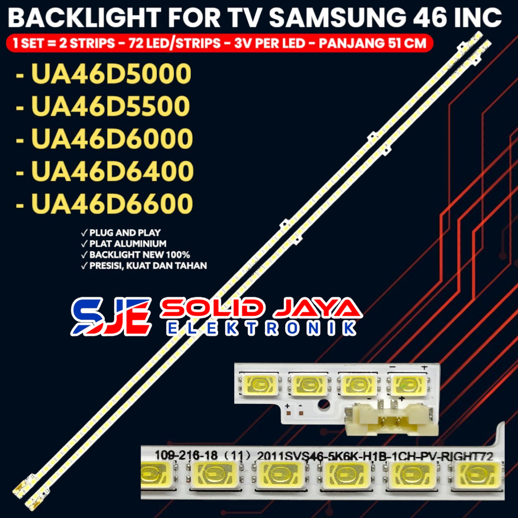 BACKLIGHT TV SAMSUNG 46 INCH UA46D5000 UA46D5500 UA46D6000 UA46d6100 UA46D6500 UA46D6400 BL LED 46D