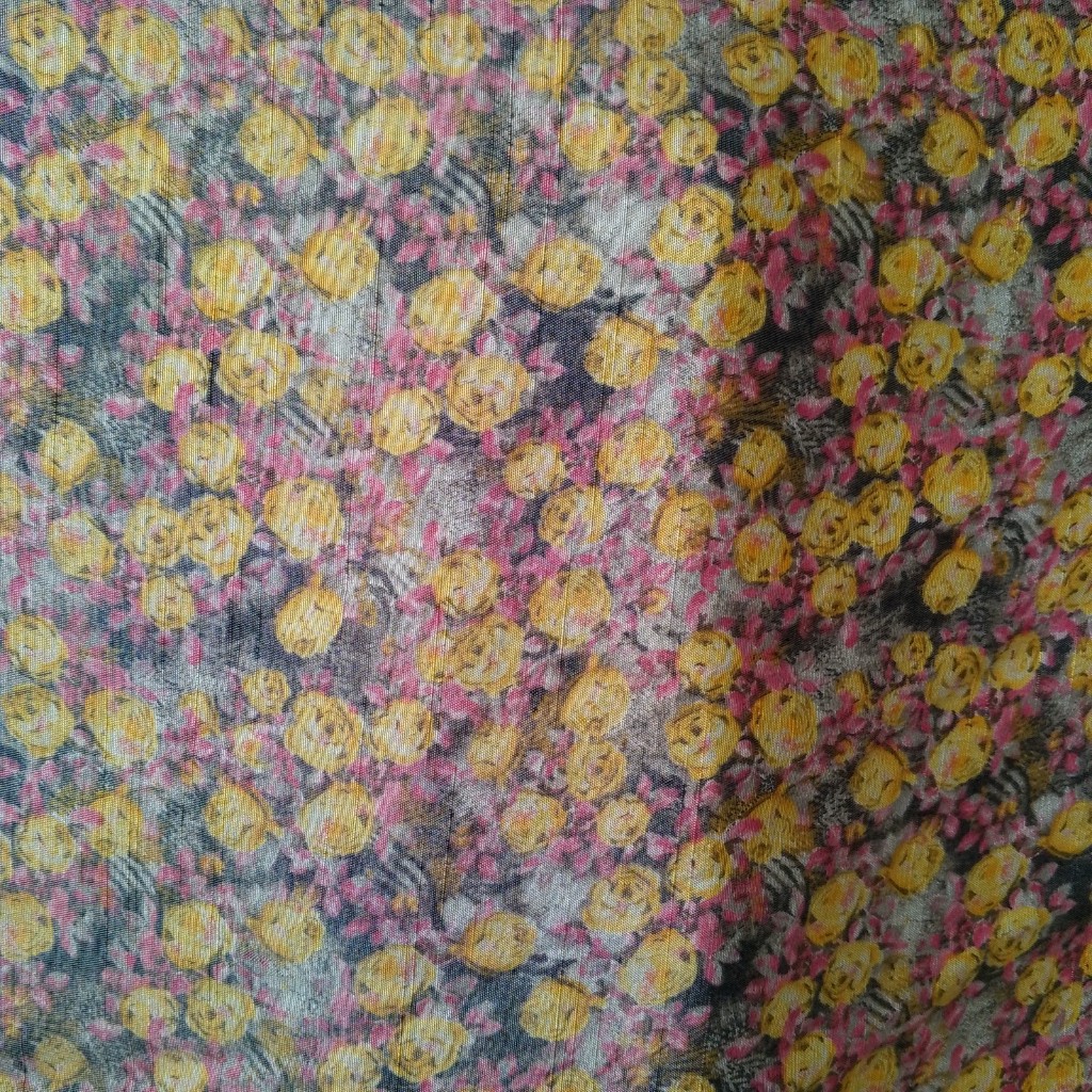 Kain katun silky motif bunga premium / bahan katun silky motif bunga premium