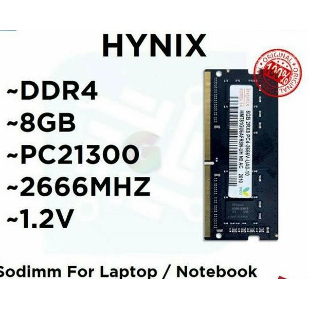 RAM HYNIX SODIM 8GB DDR4 PC 2666MHz