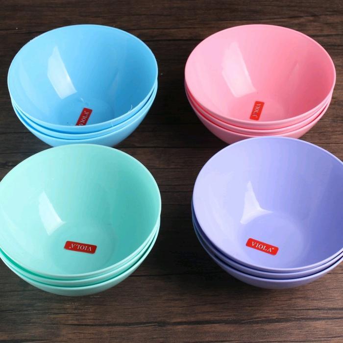 Mangkok Plastik Kecil Viola /Pelangi/Gbu Mangkok Kobokan - Biru