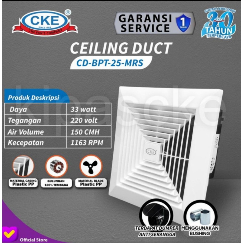 Exhaust Fan CKE / Exhaust Fan Plafon CKE 10inch / Ceiling Fan CKE 10"