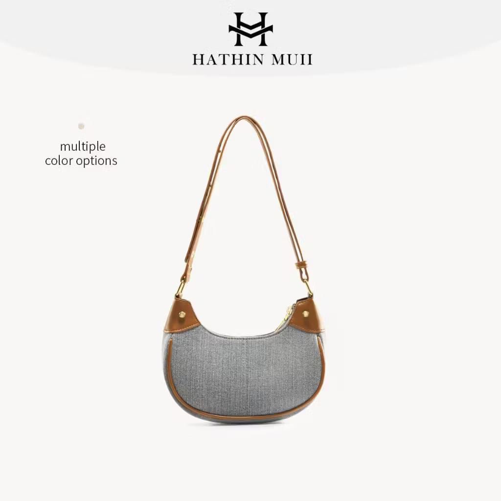 Tas selempang Bahu denim/Tas jinjing mini kanvas