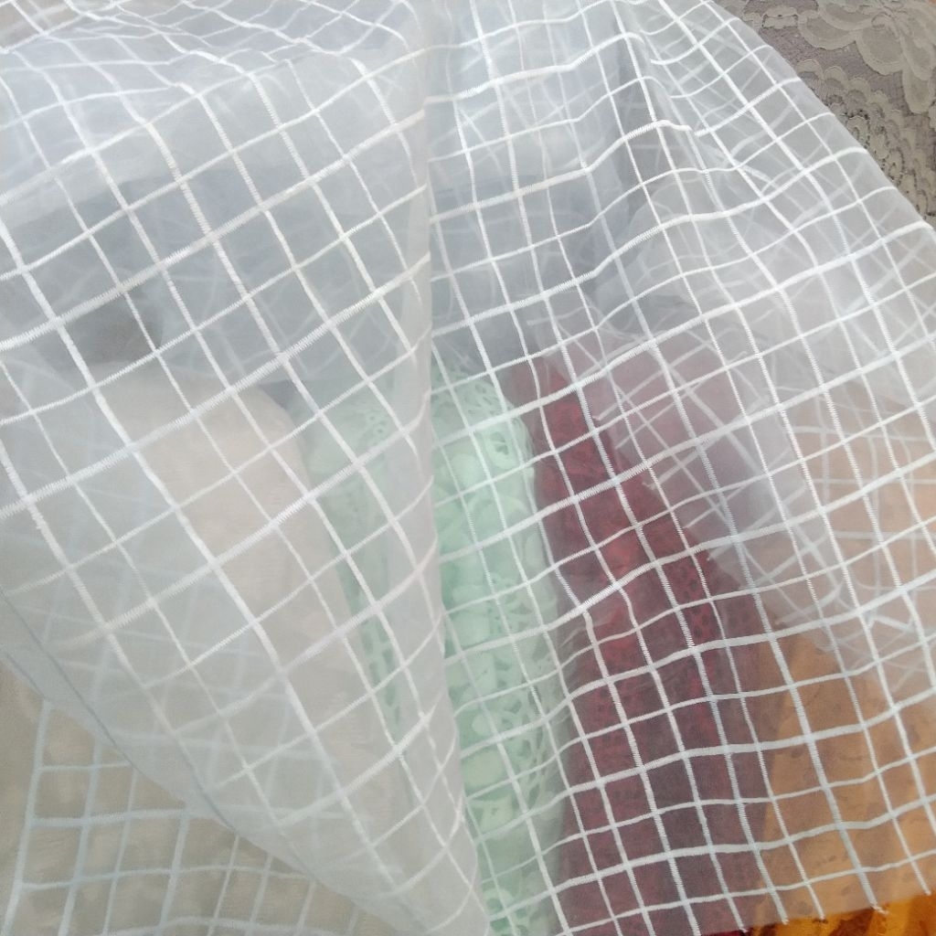 Kain organza bordir | Harga/0,5m | bahan organza bordir| bahan organza bordir | kain organza bordir.