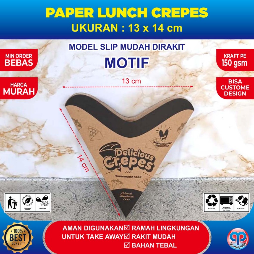 Paper Lunch Crepes, Tempat Makan Crepes, Kertas Crepes, Kemasan Crepes