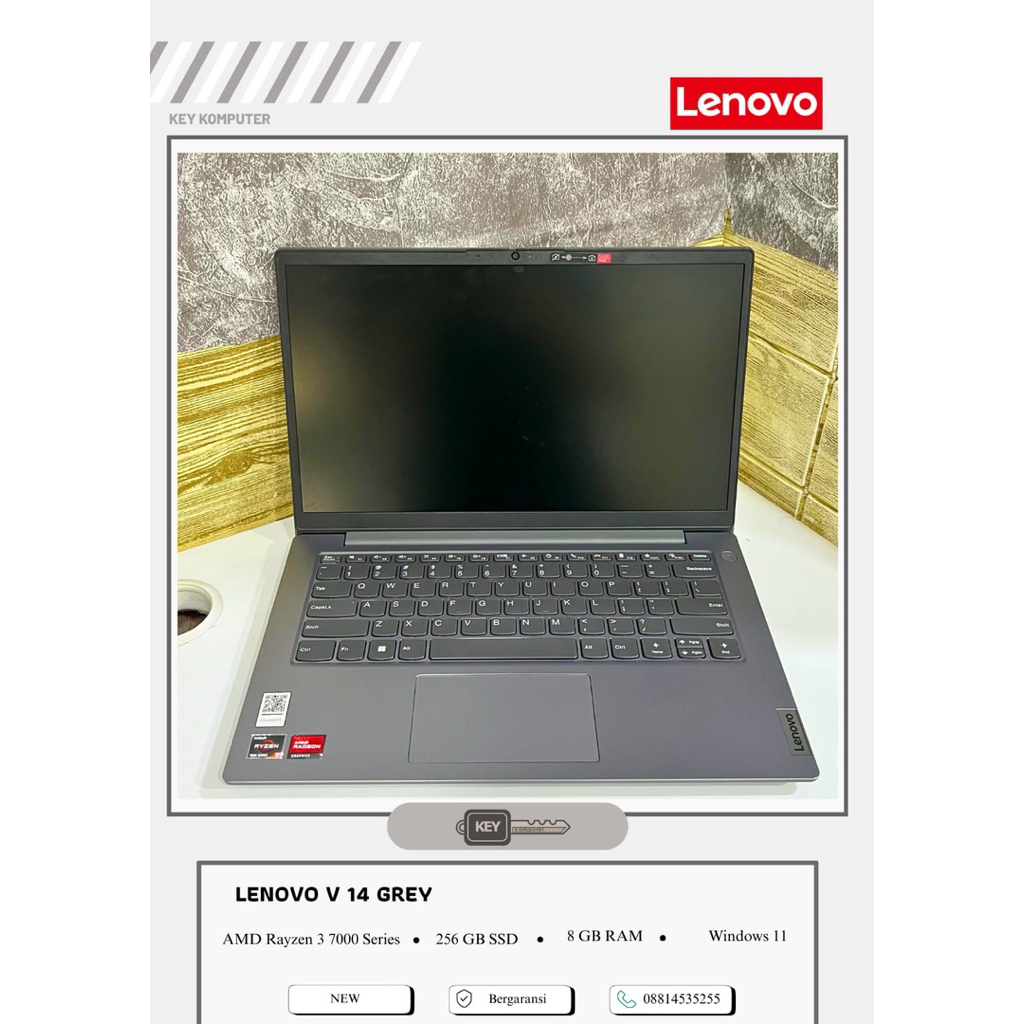 Lenovo V14 Grey AMD Ryzen 3 7000 series Ssd 256 Gb RAM 8 Gb