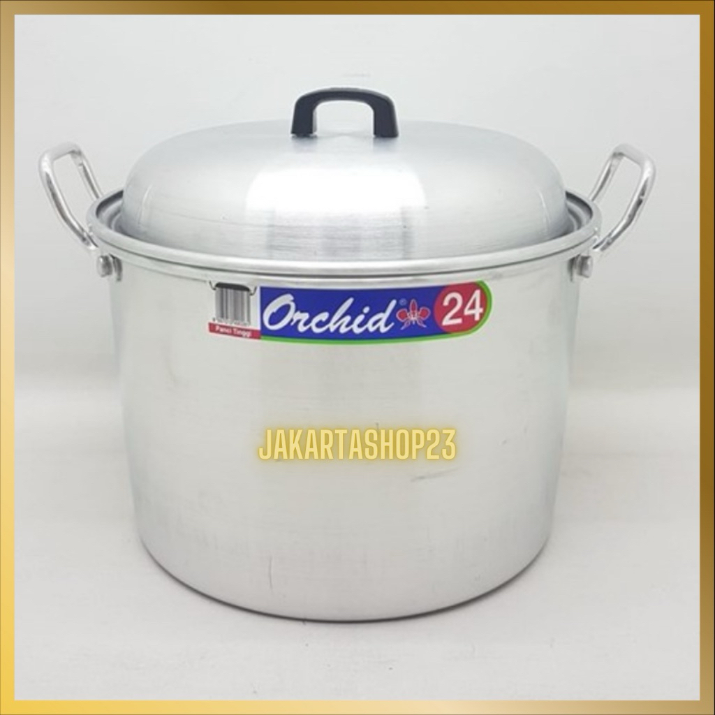 Panci Tinggi 24 cm Orchid Aluminium Panci Masak Air / Panci Sayur / Langseng Dandang Serbaguna