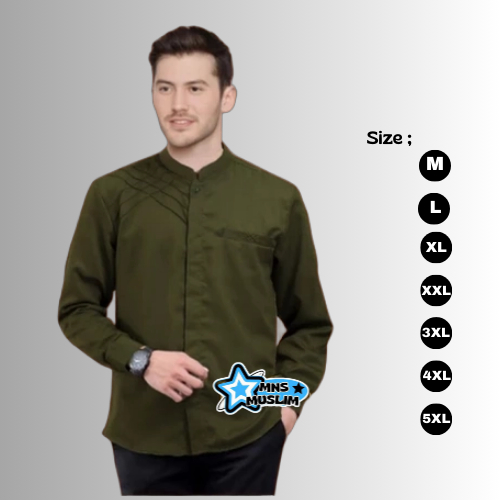 Baju Koko Jumbo Pria Size Lengan Panjang M L XL XXL XXXL XXXXL XXXXXL MNS Muslim Motif MARVEL