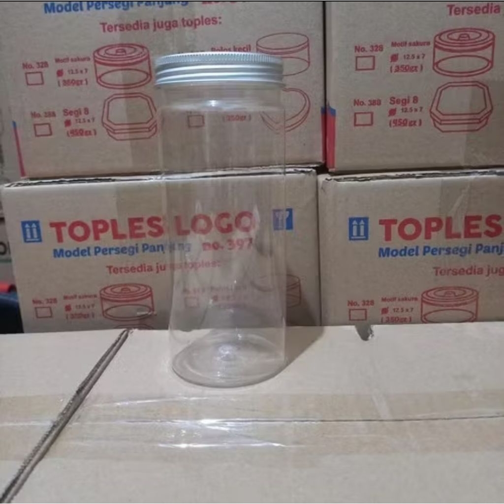 Toples Jar Tabung Silinder / Cylinder 480 ml TUTUP ALUMINIUM