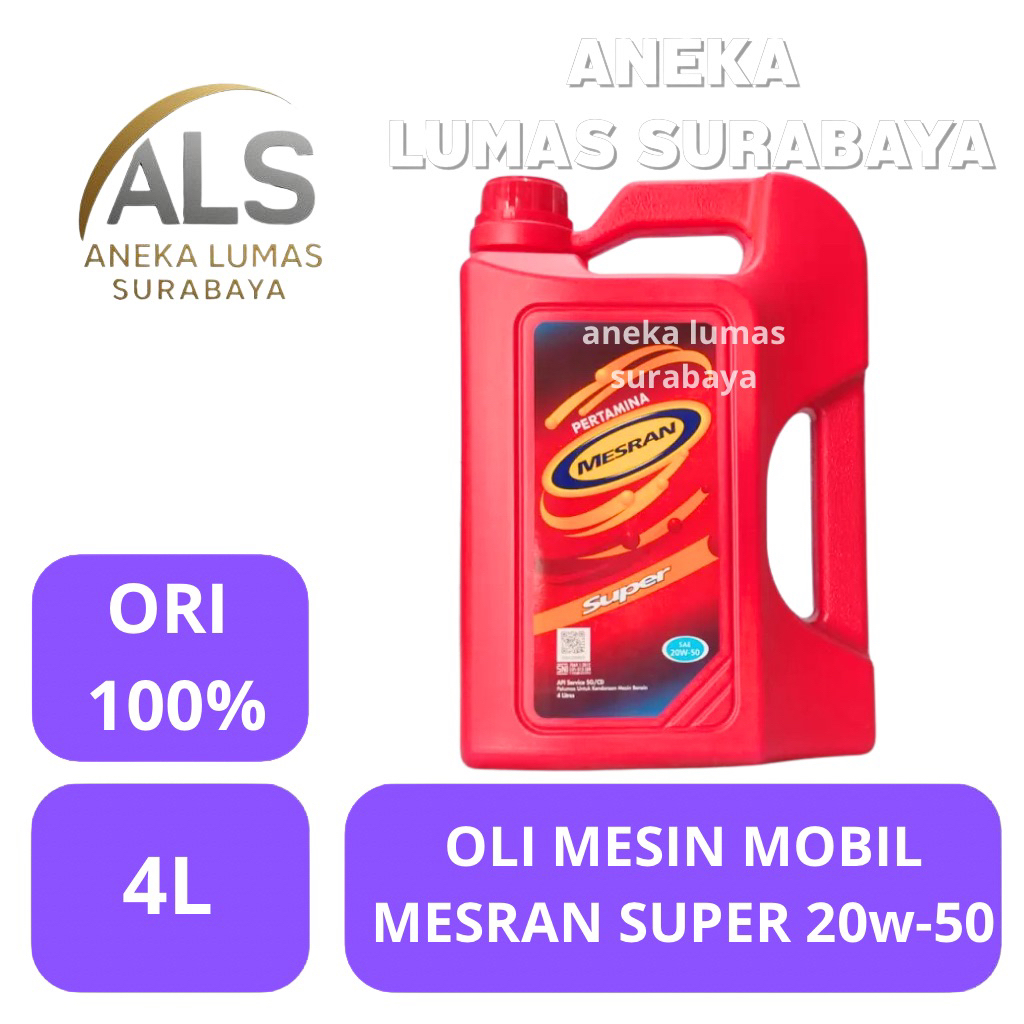 Oli PERTAMINA MESRAN SUPER SAE 20w-50 4Liter / OLI MESIN MOBIL Pertamina