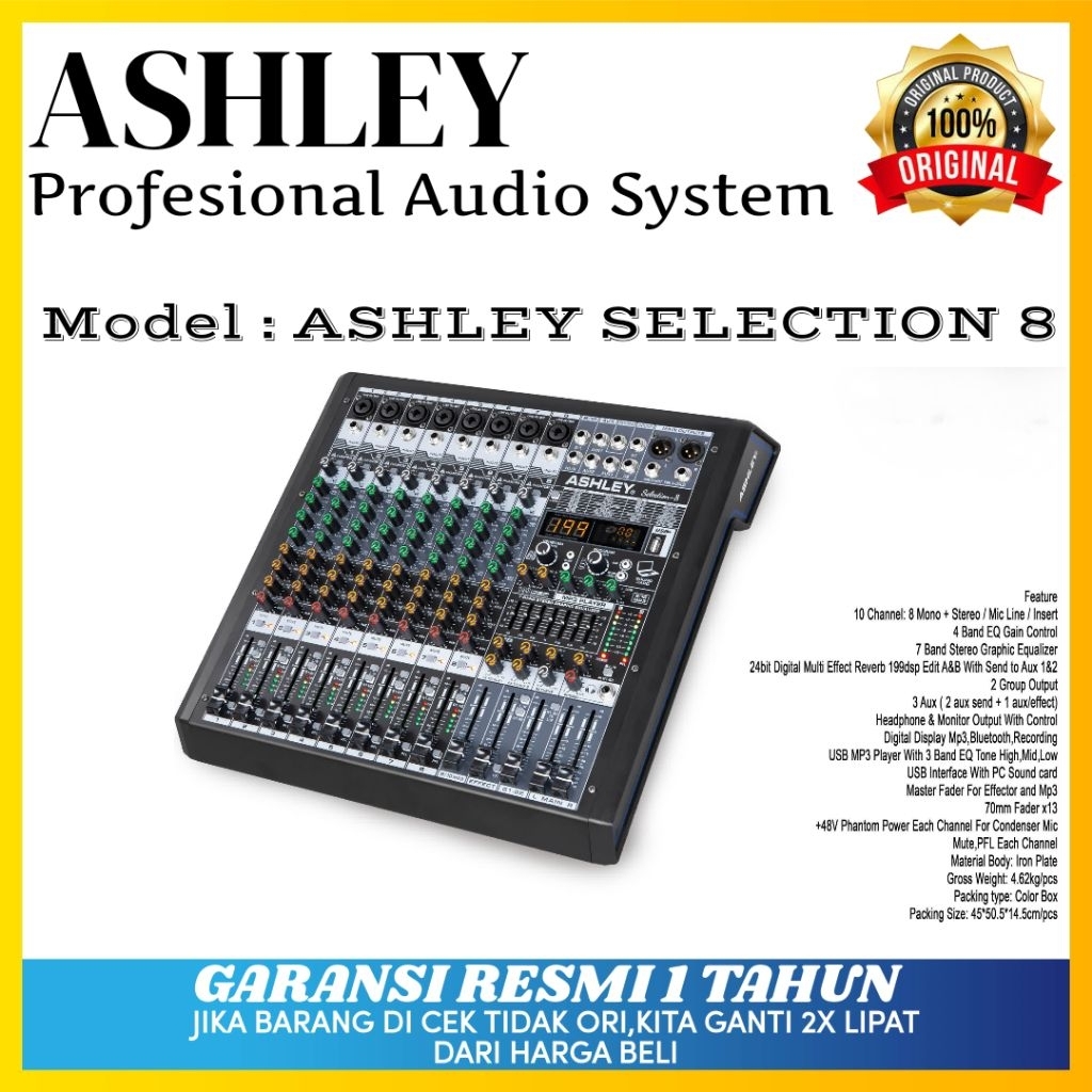 Mixer Ashley Selection 8 Original Mixer Ashley 8 Channel Bluetooth