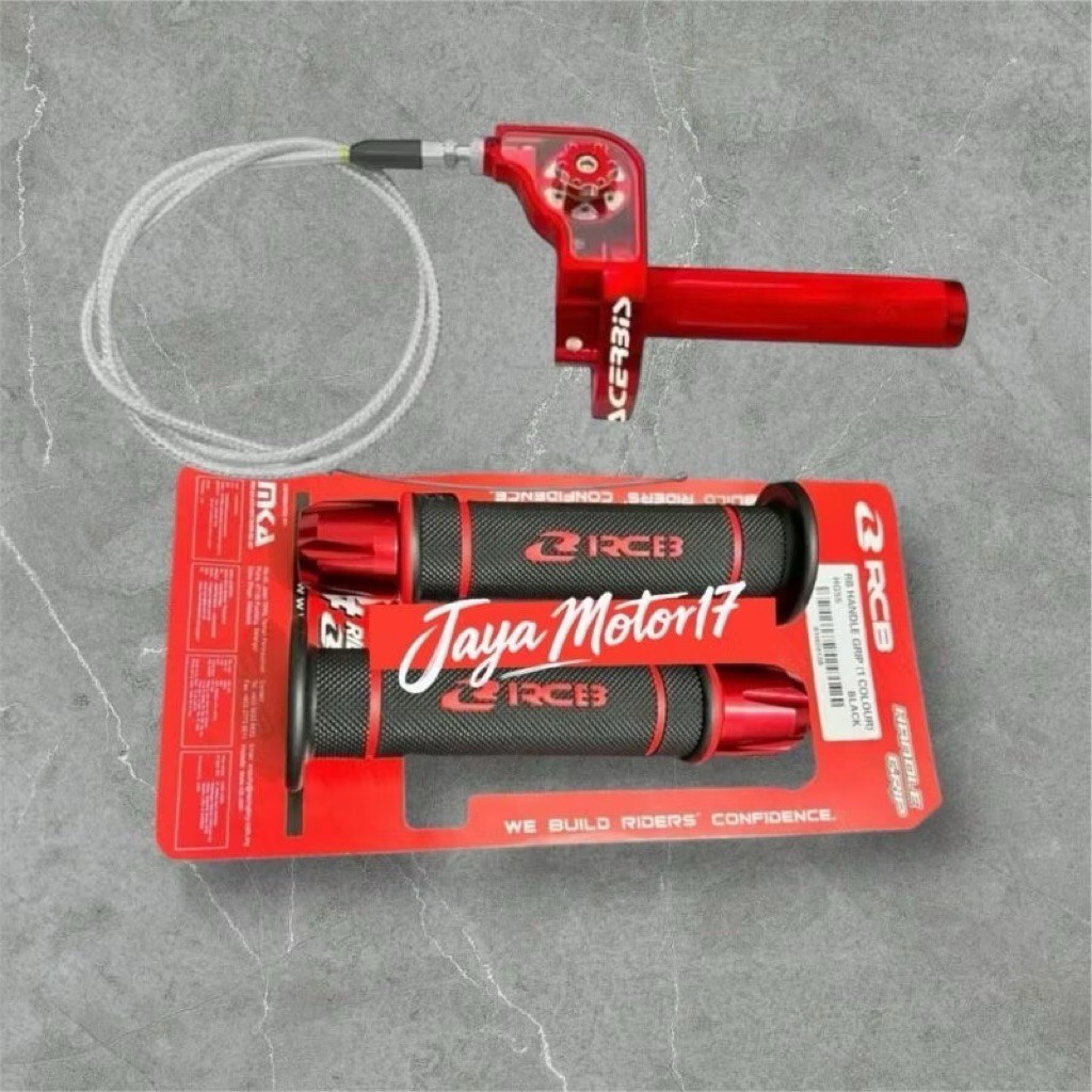 Paket Gas Spontan Acerbis V2 Plus 1 Kabel + Handgrip RCB HG55 Original + Jalu Stang Cnc Universal pa