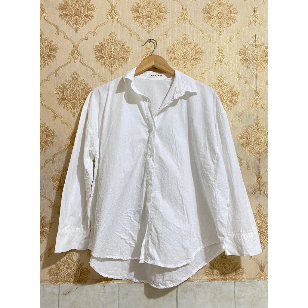 Preloved Atasan Blouse Kemeja Putih Blouse Slit Kemeja Formal Kemeja Polos Wanita