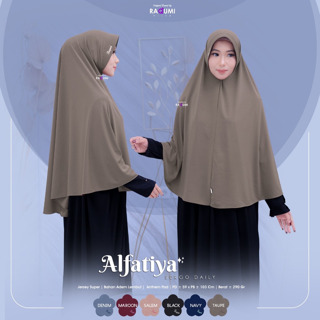 Alfatiya Bergo Daily Hijab Original Raqumi Alfatiya Raqumi Hijab Jersey Hijab Instant Daily Alfatiya