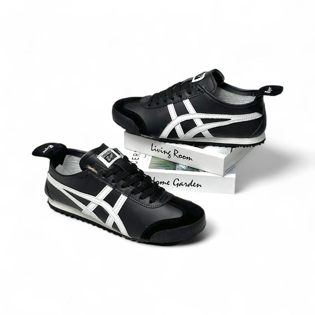 Sepatu Onitsuka Tiger Black White - Sepatu Onitsuka Wanita Pria - Spatu Sport Olahraga Lari Casual