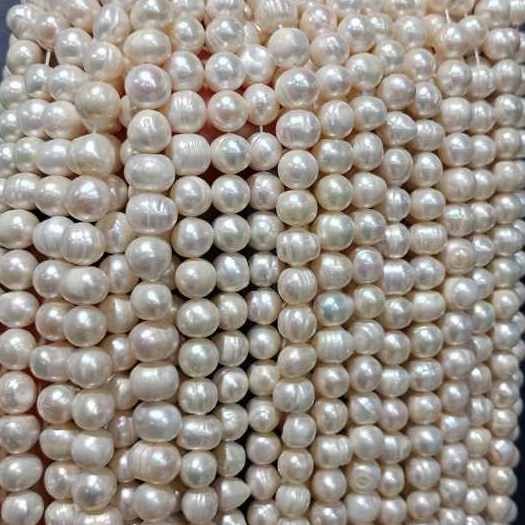 MUTIARA RENTENG 10-11MM BULAT PUTIH / MUTIARA AIR TAWAR DIY / MUTIARA RENTENG PANJANG 33CM