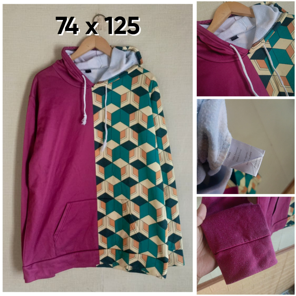 Hoodie Motif Demon Slayer Tomioka Giyu Haori Size L Pria Wanita Bahan Ringan - Kimetsu No Yaiba OB37