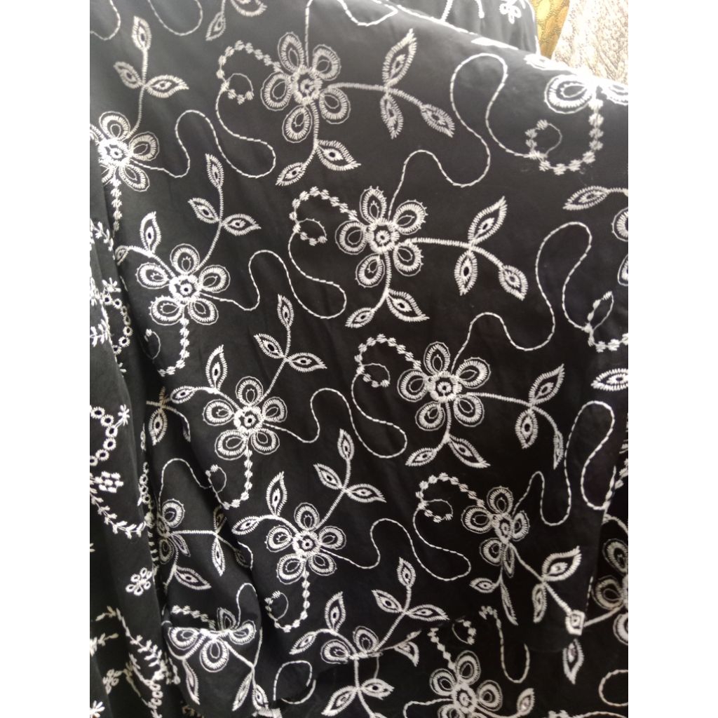 Kain Katboll Bordir Bahan Katun Jepang