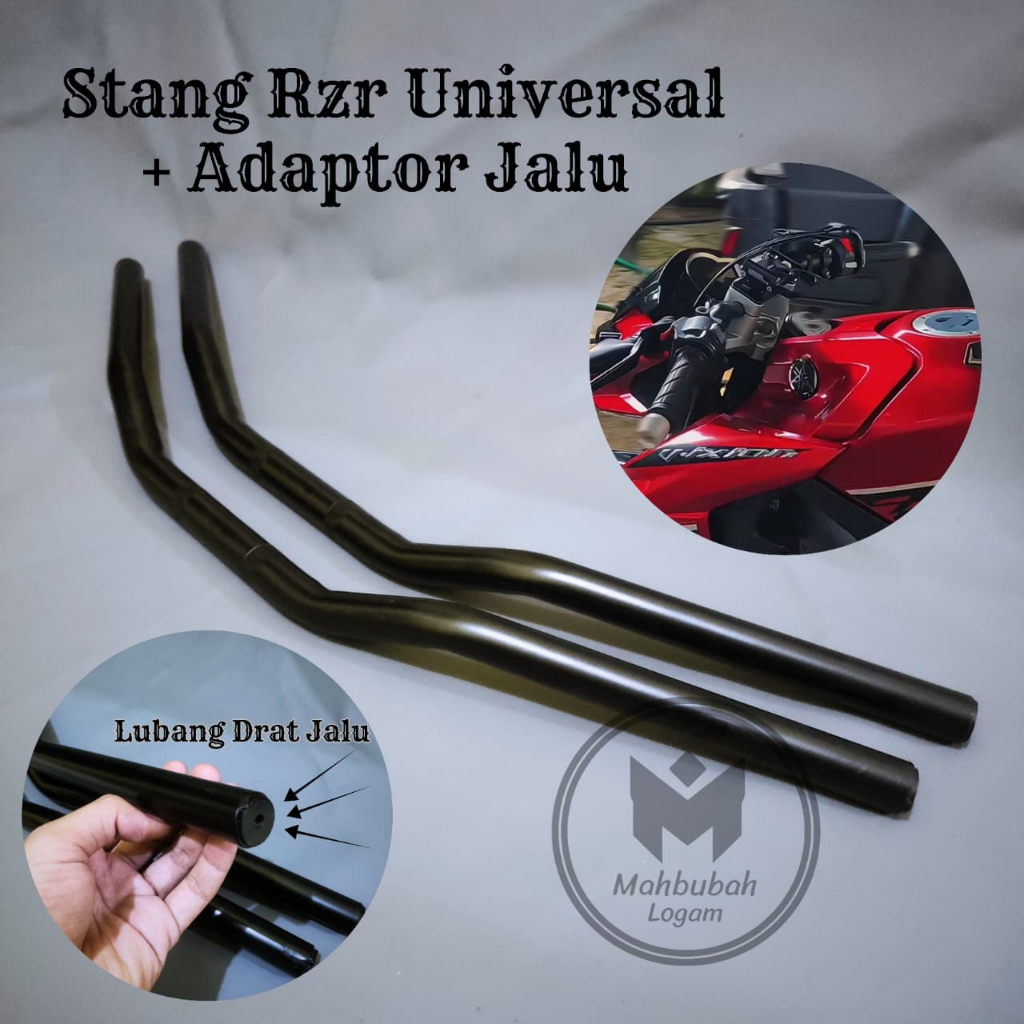 Stang RZR + Adaptor Jalu NEW Tebal Motor Beat ,Vixion, Cb, GL, Satria, Megapro,Herex,All Variasi sud