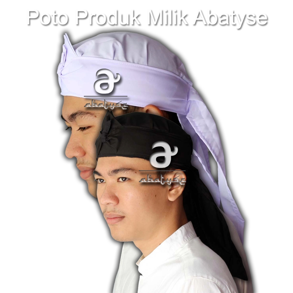 Blangkon Iket Sunda Polos Putih - Blangkon Ikat Iket Praktis Dewasa