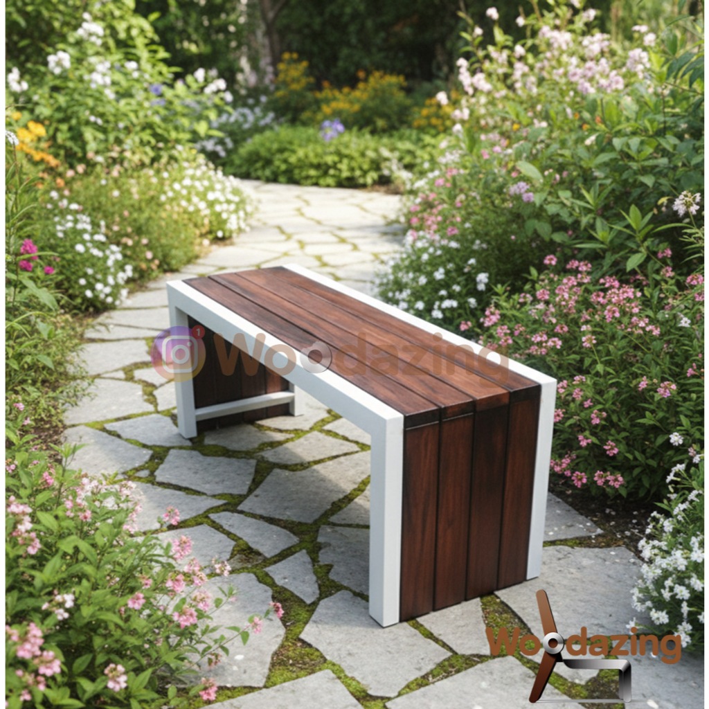 Bangku Panjang Besi Kayu Kursi Taman Long Chair Bangku Teras Ruang Tunggu Antrian Bangku Outdoor