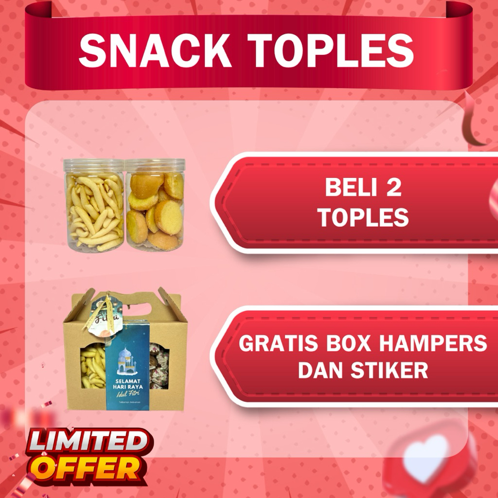 HAMPERS snack hampers murah snack toples hampers lebaran beli 2 toples FREE BOX HAMPERS DAN STIKER h