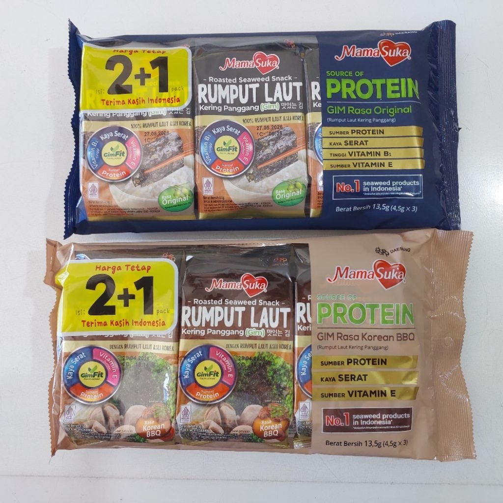 

Mama Suka Rumput Laut Kering Panggang 2+1 (Original/ Korean BBQ)