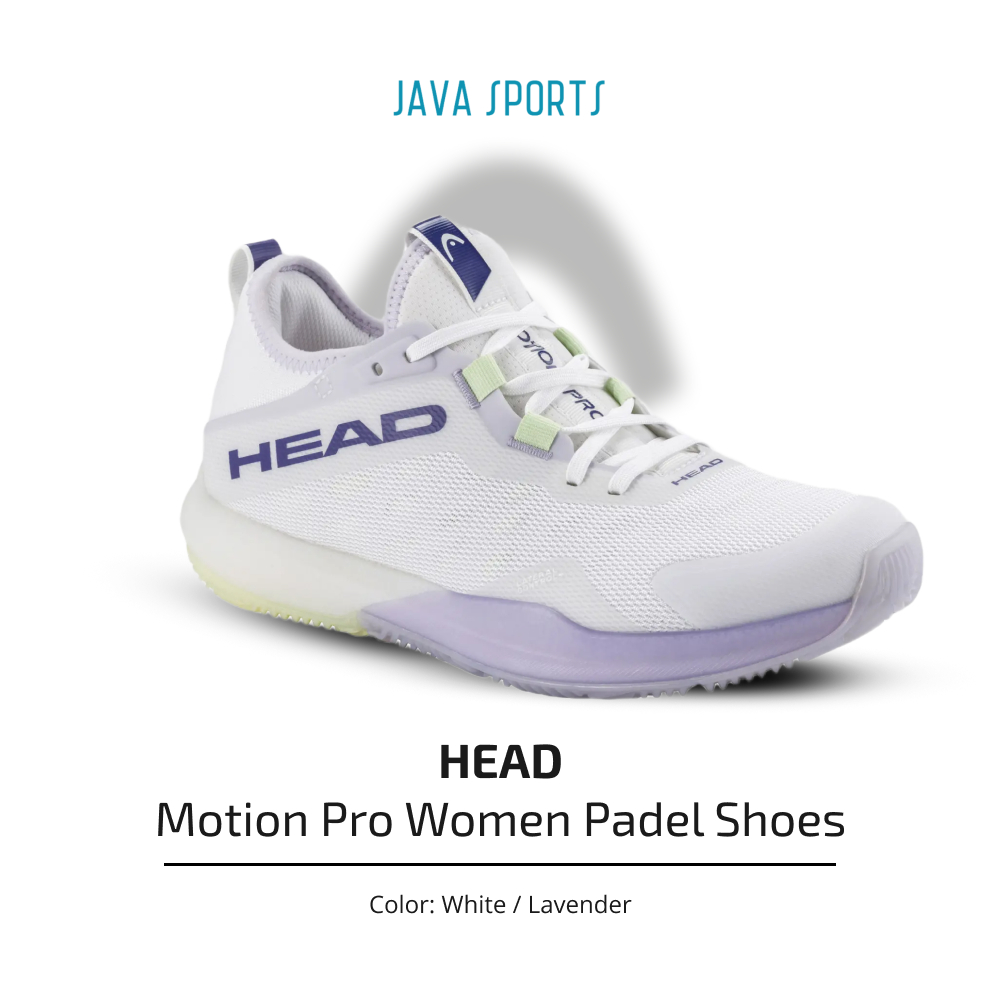 Sepatu Padel Tenis Head Motion Pro | Women | White / Lavender Padel Shoes