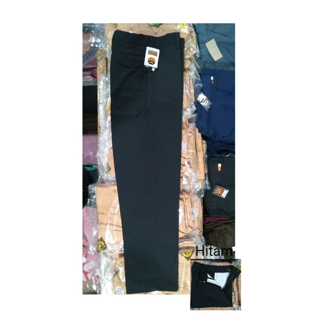 celana hitam panjang bahan famatex