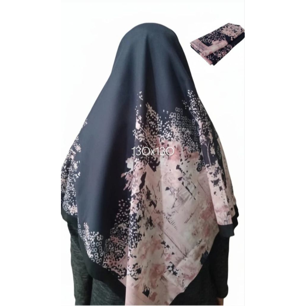 hijab segiempat motif syar'i ukuran 130x130