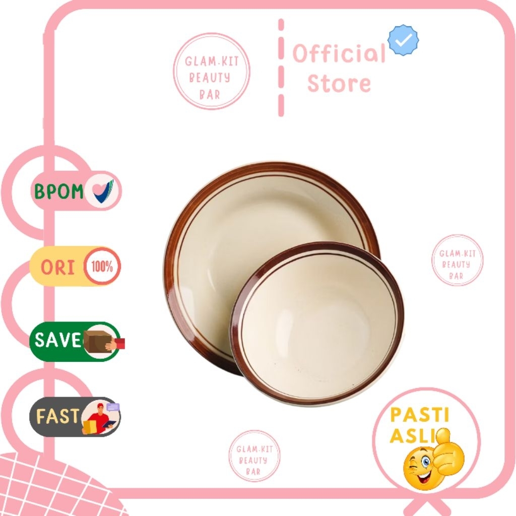 Piring Lucky List Coklat Bunga Keramik Tebal