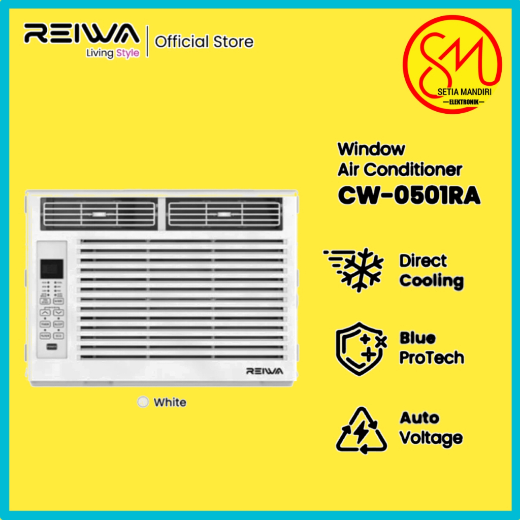 AC WINDOW PORTABLE REIWA CW-0501RA Air Conditioner 0.5 1 PK AC Window 0.5PK 1PK