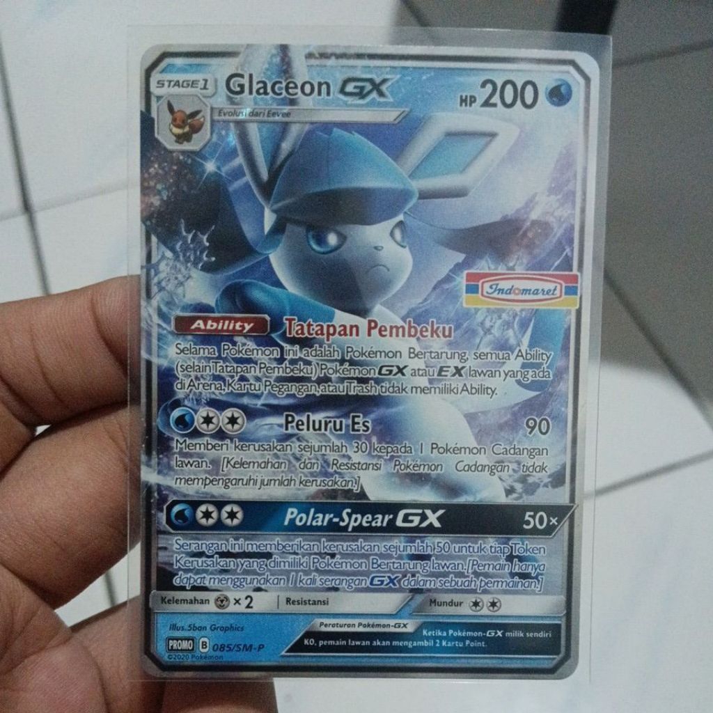 Kartu Promo Indomaret 085/SM-P Glaceon GX - Pokemon TCG Indonesia
