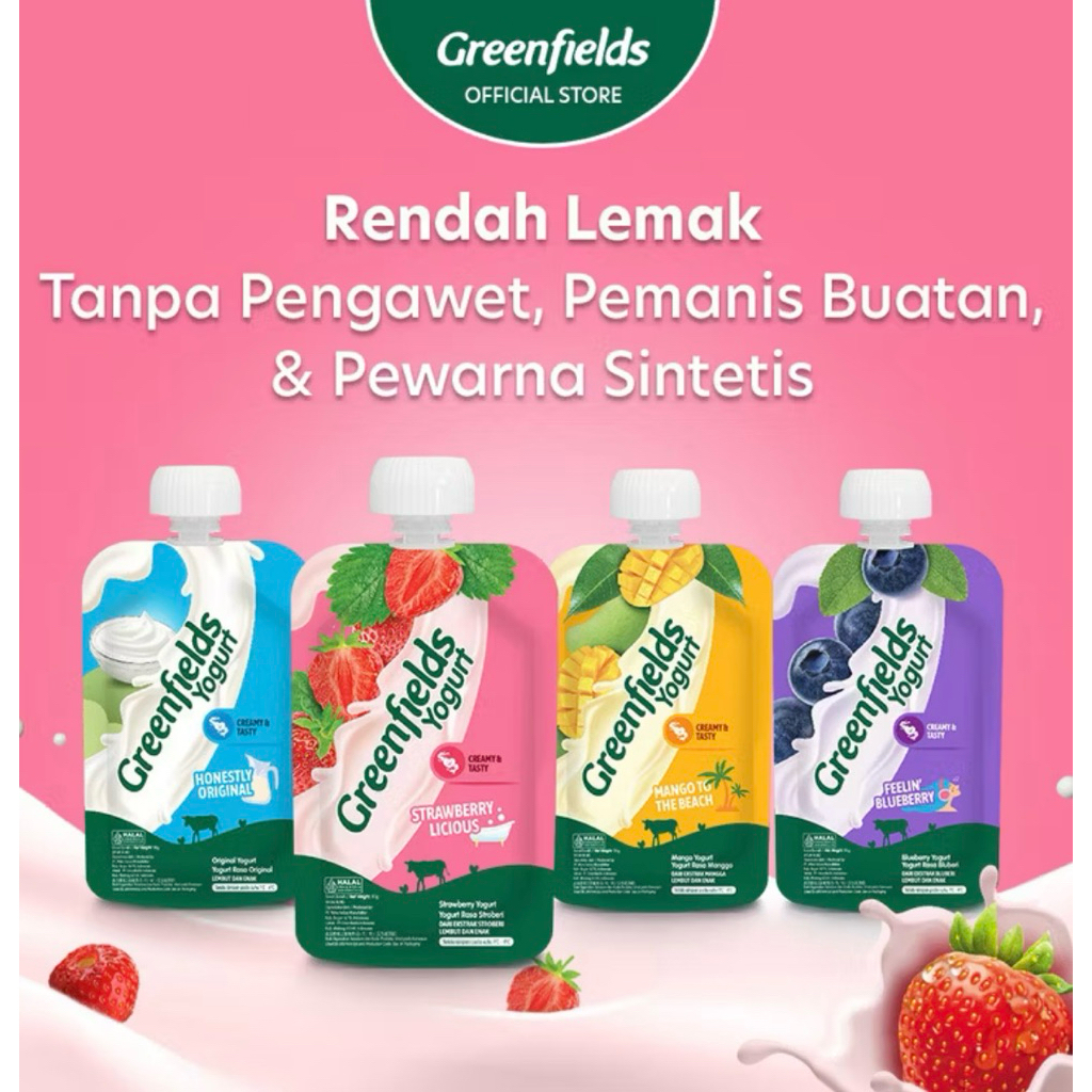 Yogurt GREENFIELD Mangga|Strawberry|Blueberry 110Gr