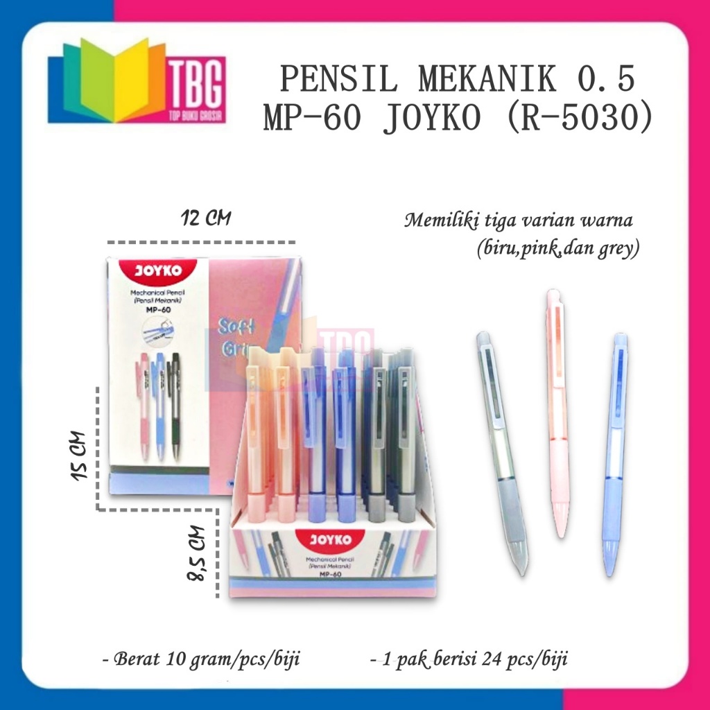 

1 PCS PENSIL MEKANIK 0.5 MP-60 JOYKO / MECHANICAL PENCIL 0.5MM JOYKO / PENSIL CETIKAN (R-5030)