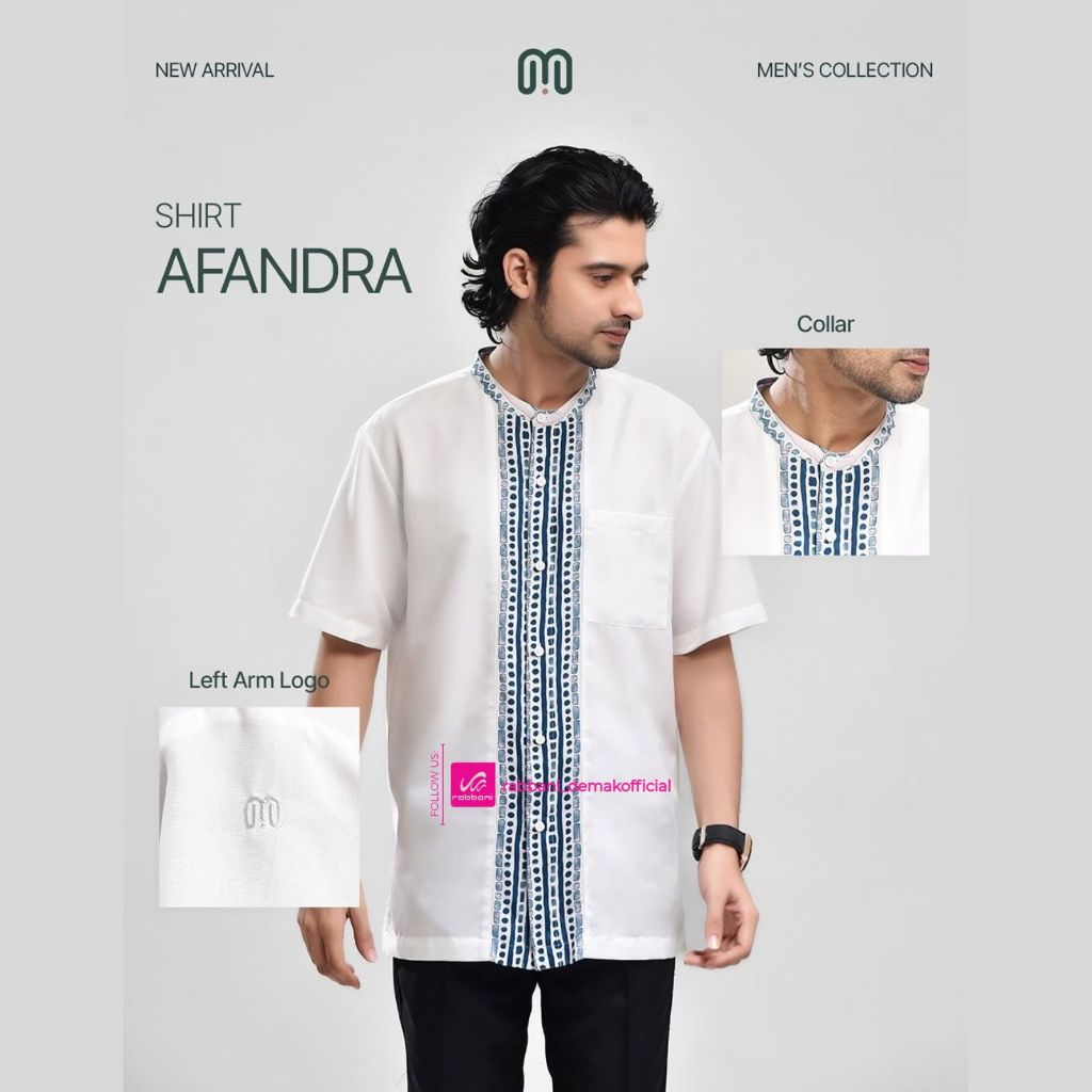 RABBANI X MOT - Shirt Afandra - Kemeja Rayon Pria - Kemeja Cowok - Kemeja koko Rabbani - Bahan Rayon