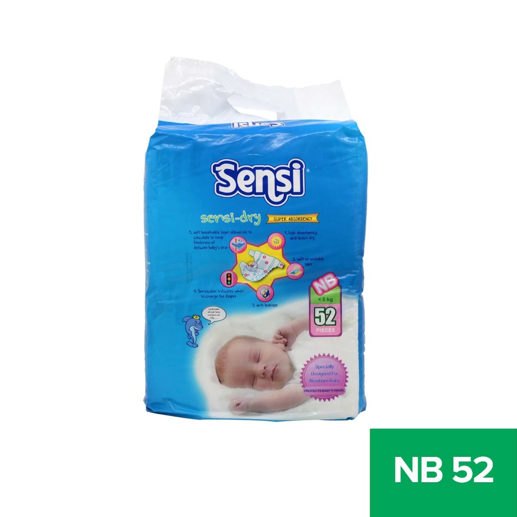 SENSI DRY TAPE NB-S52 Popok Perekat untuk Bayi Baru Lahir – Isi 52 pcs