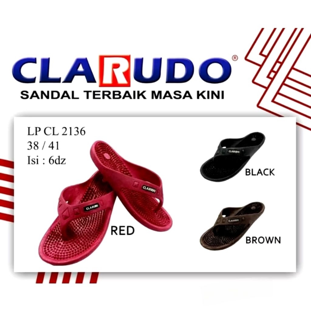 Clarudo 2135 sandal jepit duri karet sendal wanita